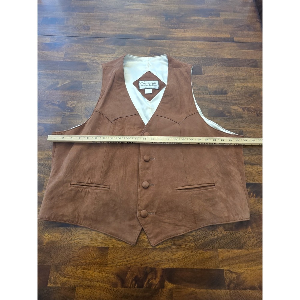 Continental Leather Fashions Vest Size 50  Made In The USA Leather Lamb Sku 82 - Picture 6 of 9
